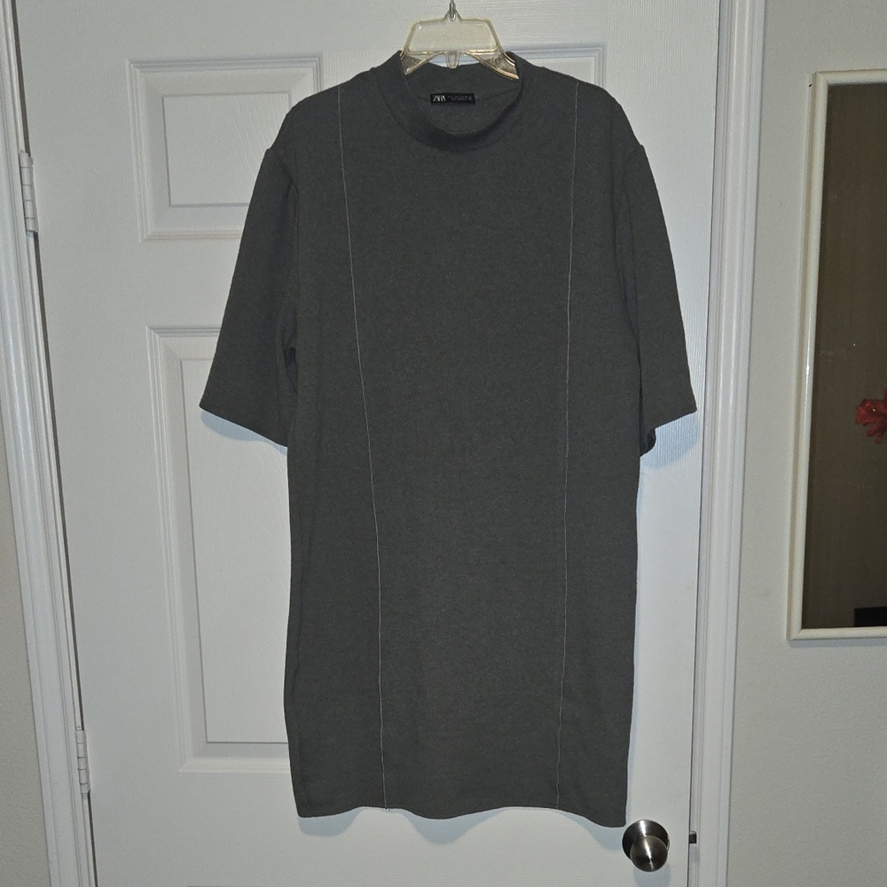 Zara Charcoal Knit Toplight Sweater Dress